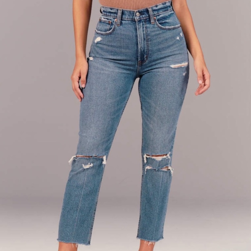 Abercrombie and Fitch Ankle Straight Ultra High Rise Jeans
